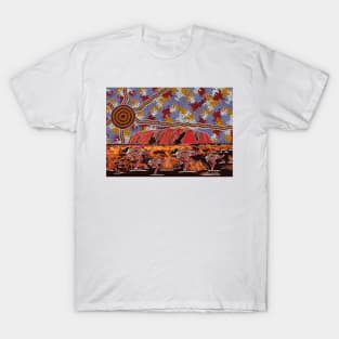 Aboriginal Art - Uluru Ayers Rock T-Shirt